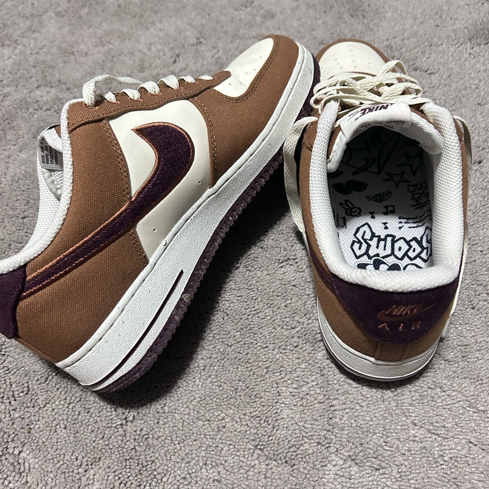 GREAT CONDITION Nike Air Force 1s Brown, Cream, Burgundy